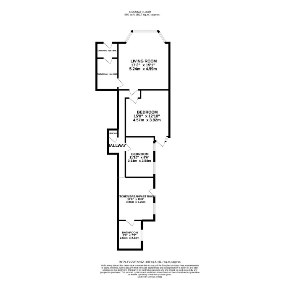 Floorplan for Weston-super-Mare, Somerset